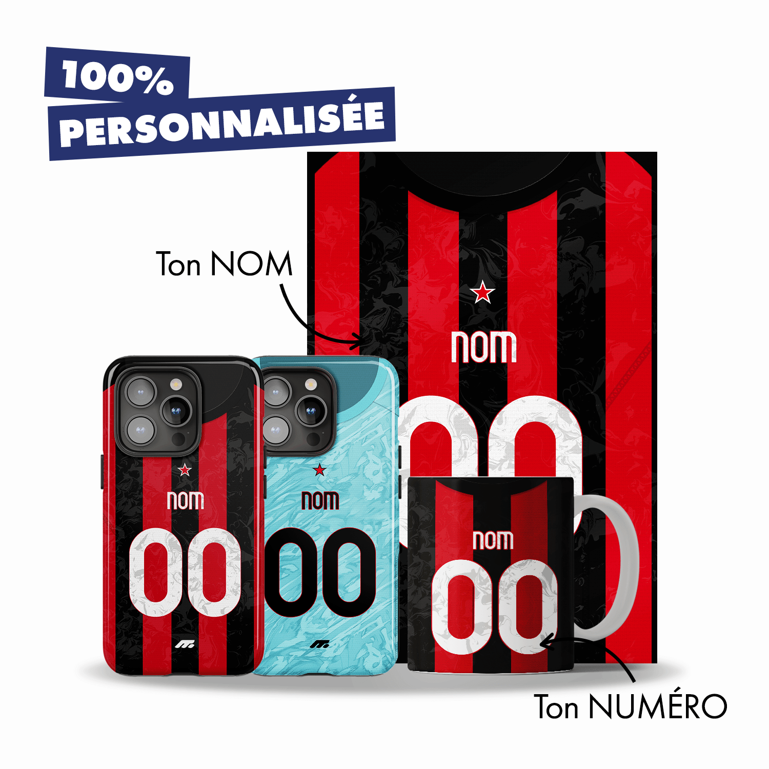 Pack AC Milan personnalisé de football