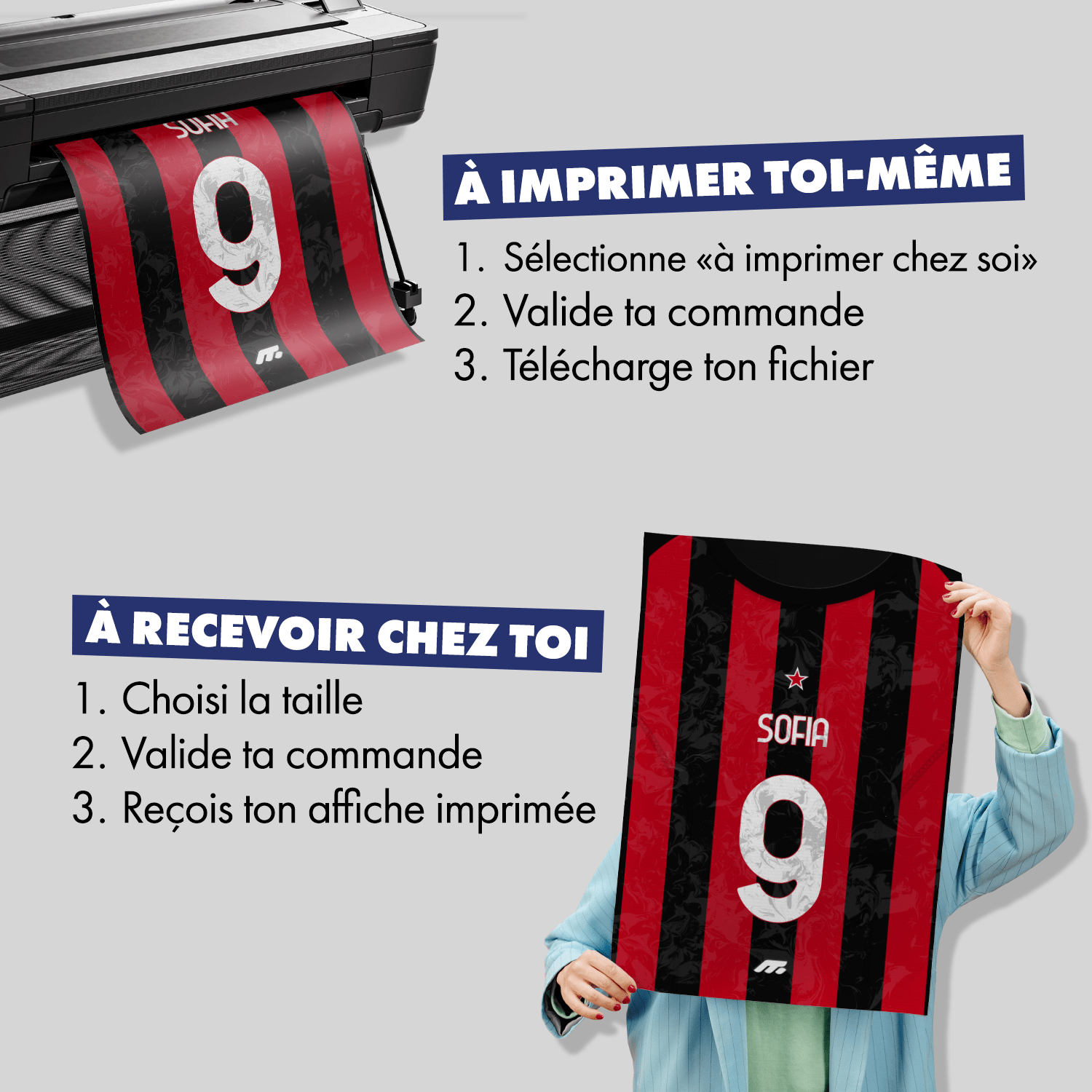 Affiche AC Milano football personnalisable à imprimer