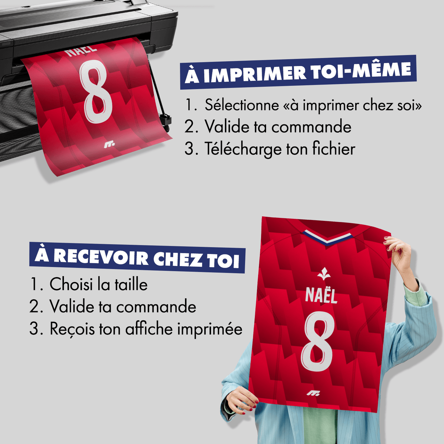 Affiche Lille OSC football personnalisable à imprimer
