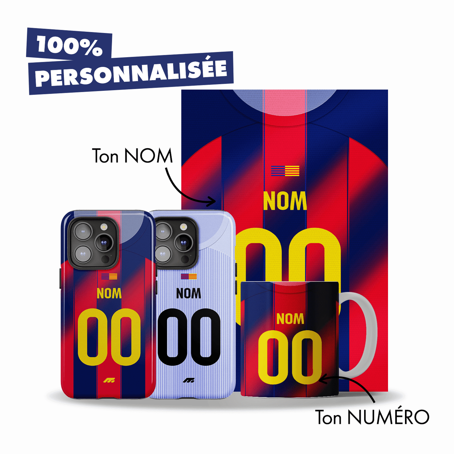 Pack Barcelone personnalisé de football