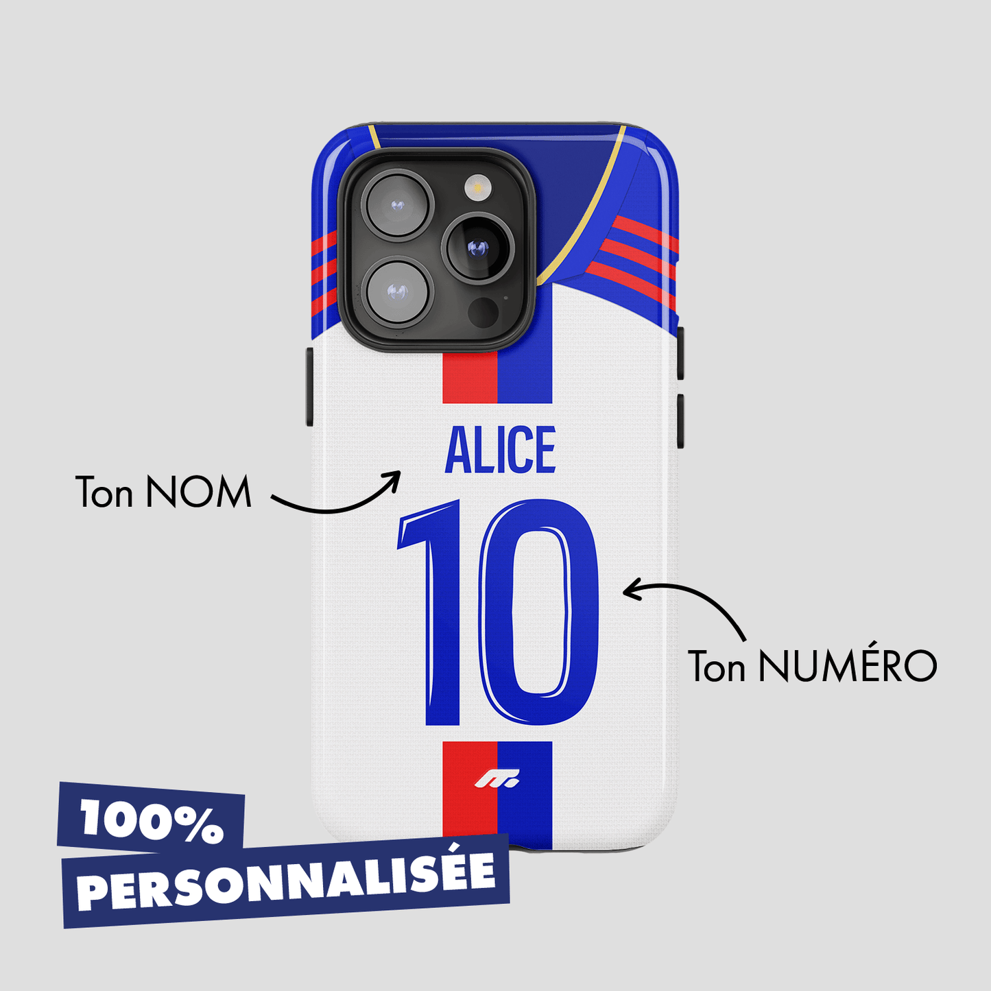 Coque de téléphone Olympique Lyonnais personnalisé de football