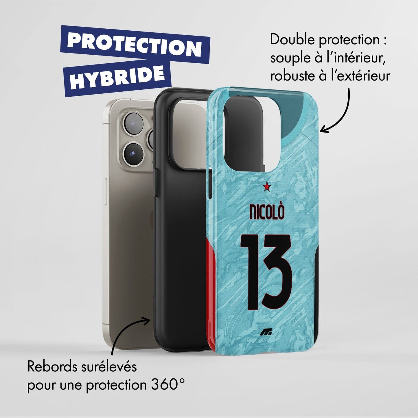 Coque AC Milan football personnalisable pour téléphone