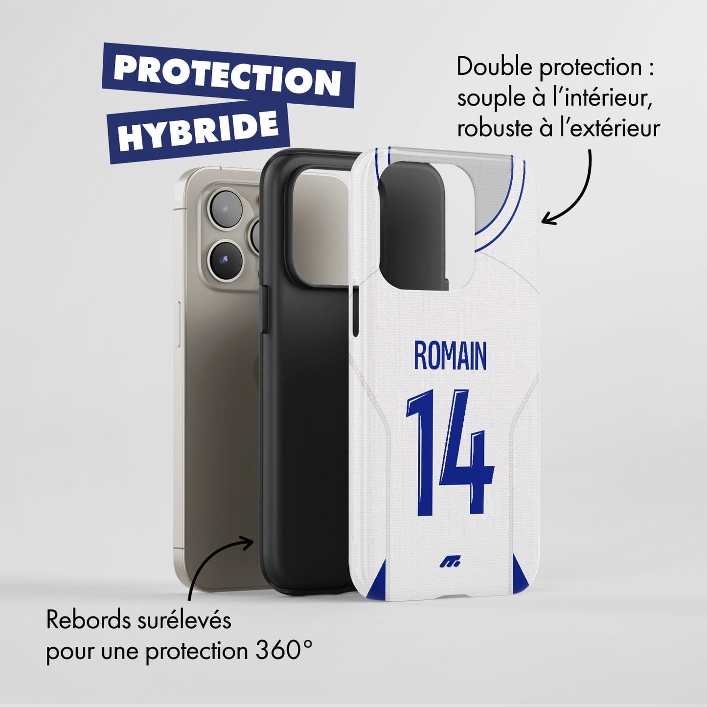 Coque de téléphone AJ Auxerre personnalisable pour téléphone