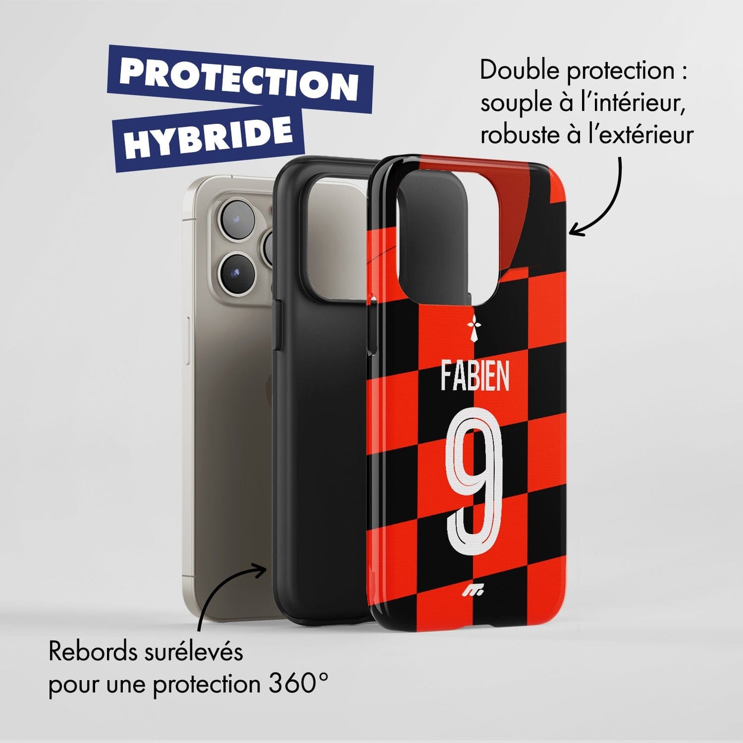 Coque de téléphone FC Lorient personnalisable pour téléphone