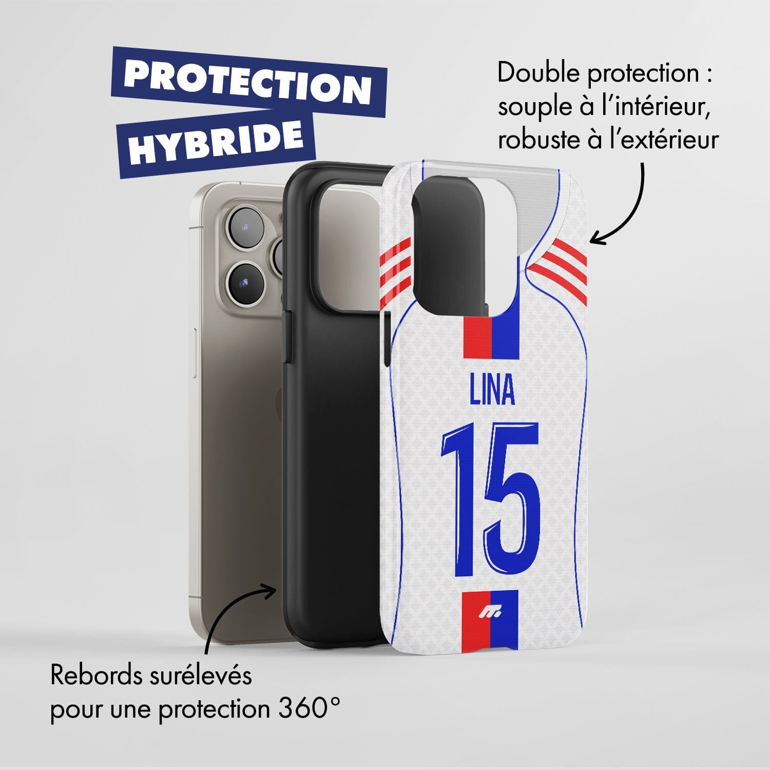 Coque Olympique Lyonnais football personnalisable pour téléphone