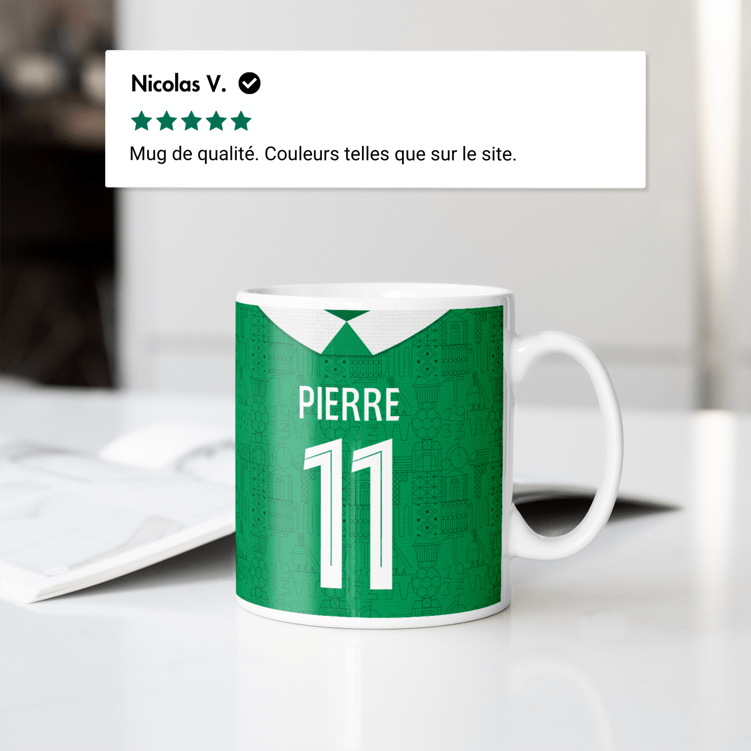 Mug AS Saint-Etienne football personnalisable