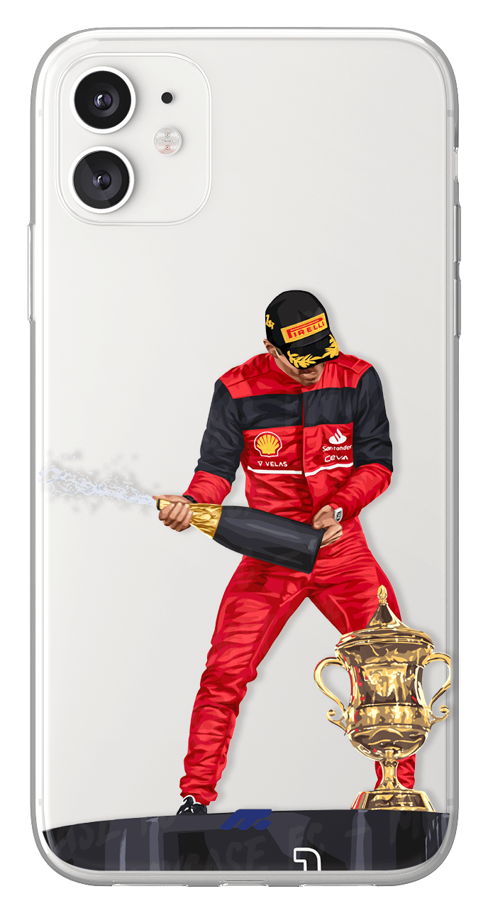 Coque de Charles Leclerc avec Ferrari, Etui de téléphone de Formule 1