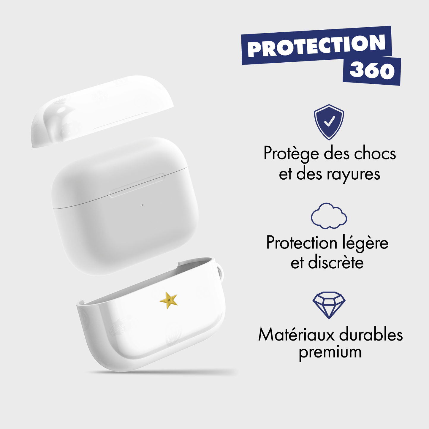 Coque pour AirPods & Samsung buds football Olympique de Marseille