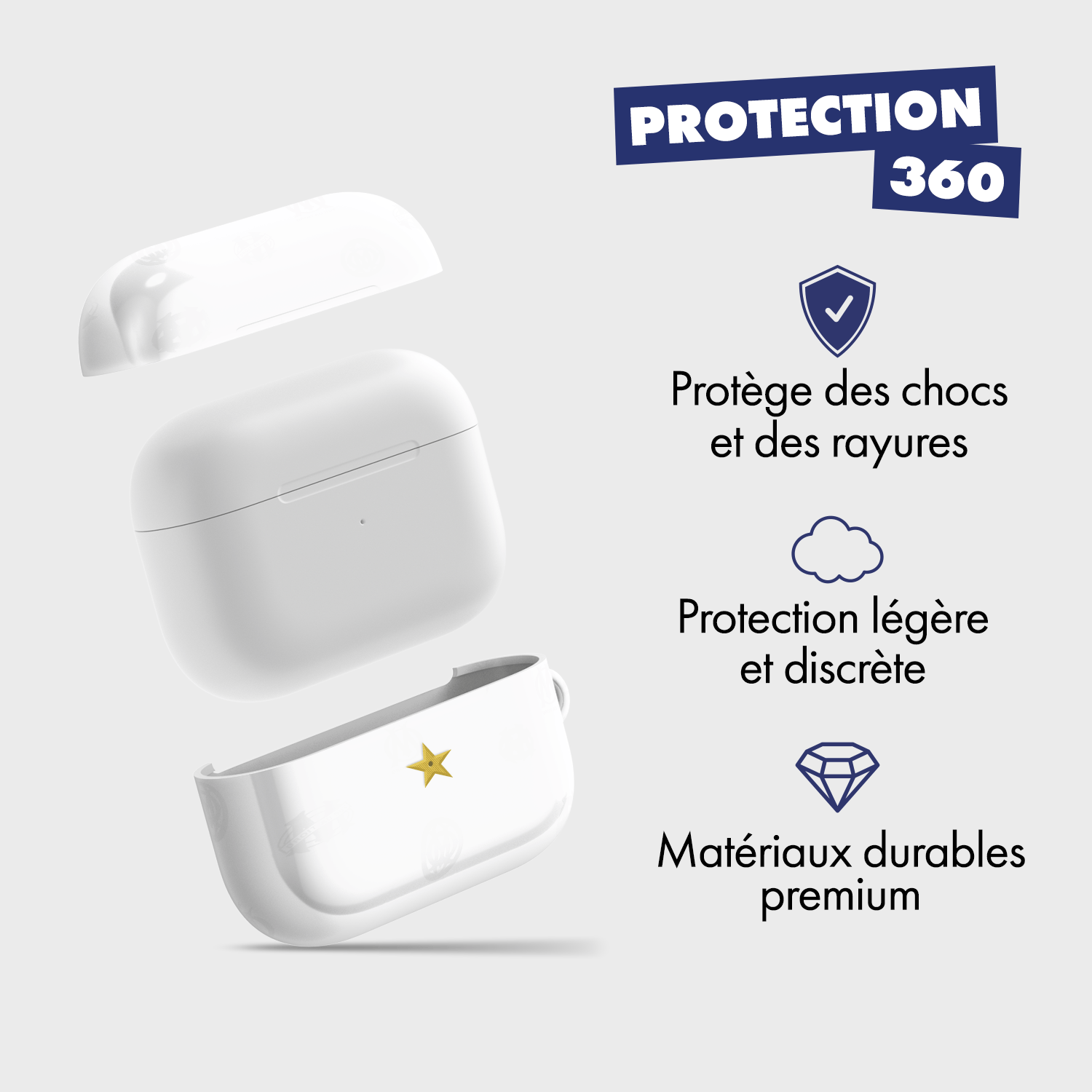 Coque pour AirPods & Samsung buds football Olympique de Marseille