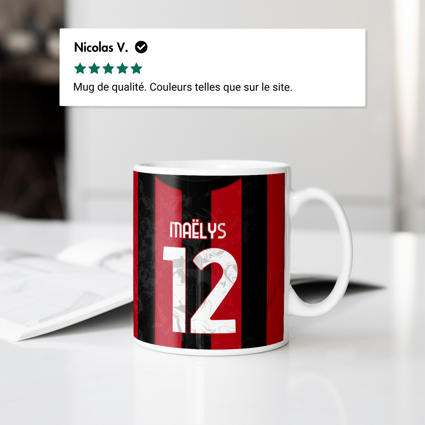 Mug AC Milano football personnalisable