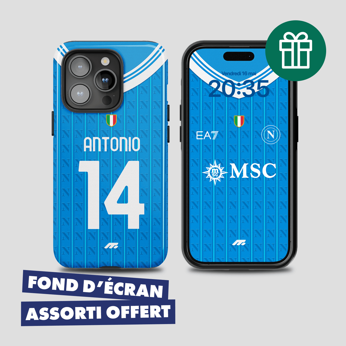 Coque de téléphone Napoli SSC personnalisable pour téléphone