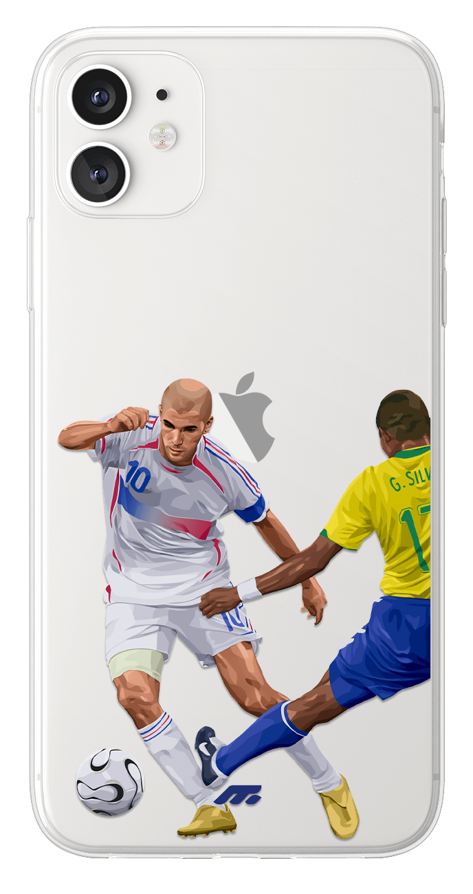 Coque de Zinedine Zidane avec Equipe de France, Etui de téléphone de Football