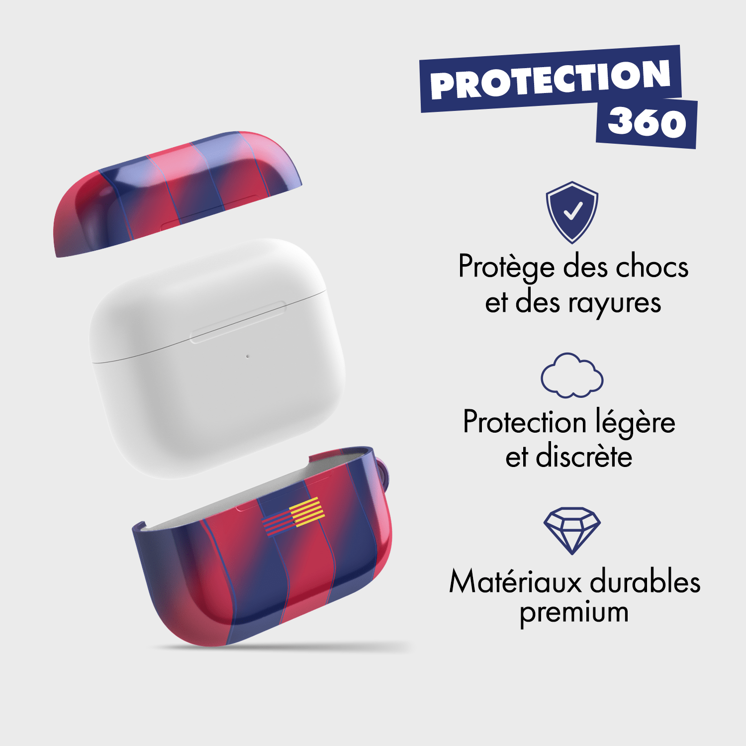 Coque pour AirPods & Samsung buds football FC Barcelona