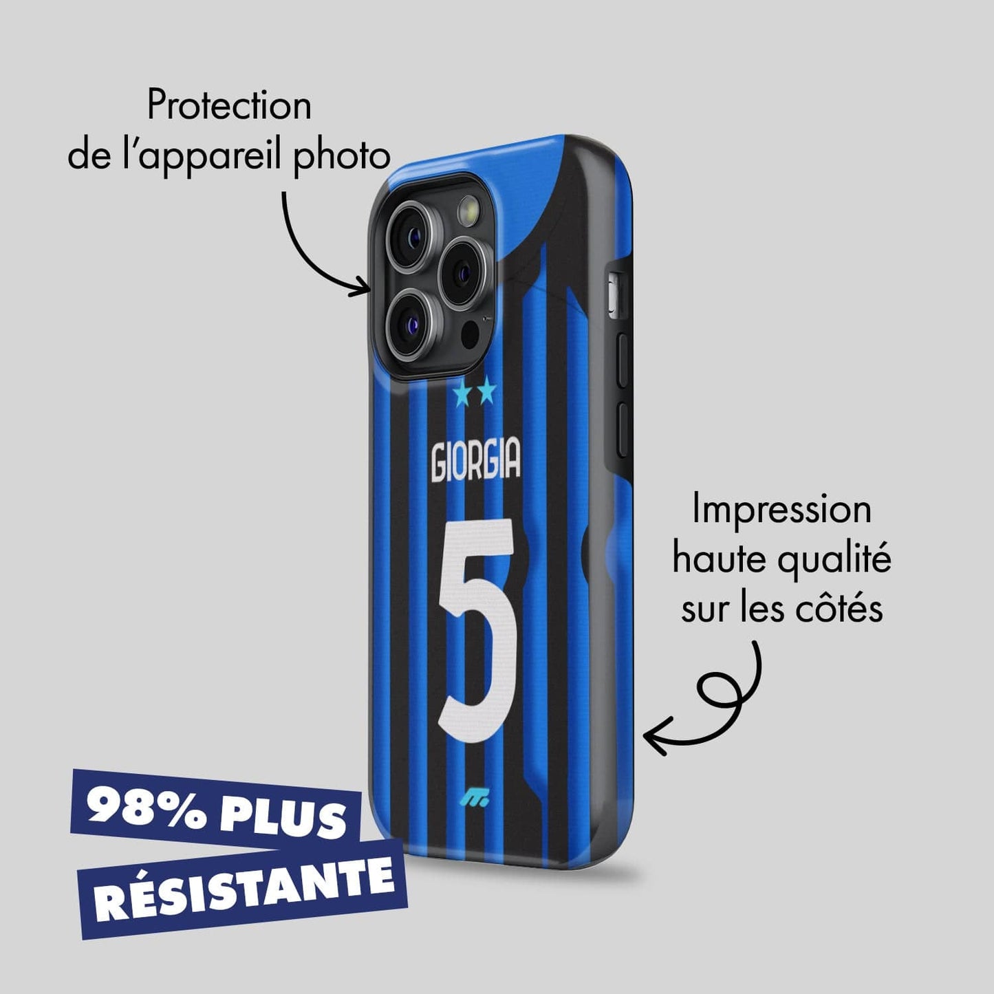 Coque Inter Milan football personnalisable pour téléphone