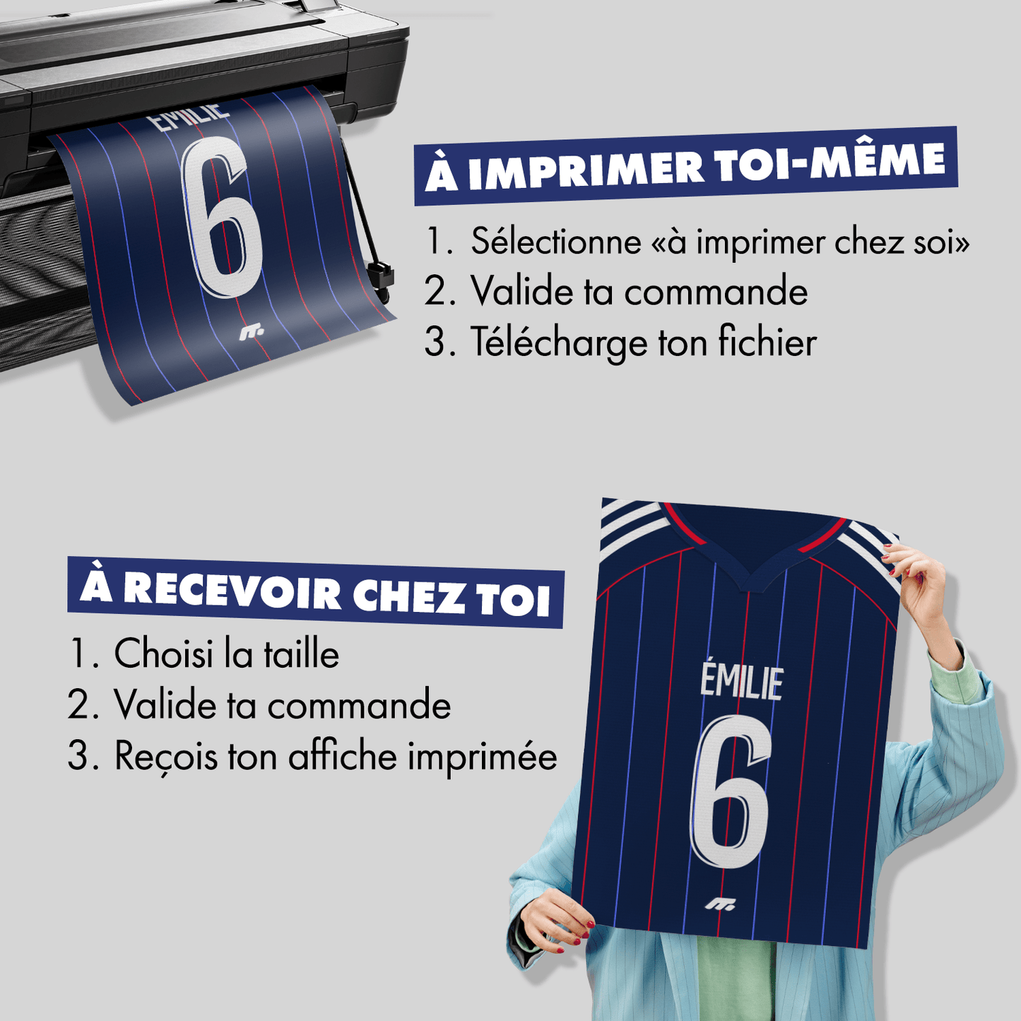 Affiche Olympique lyonnais football personnalisable à imprimer