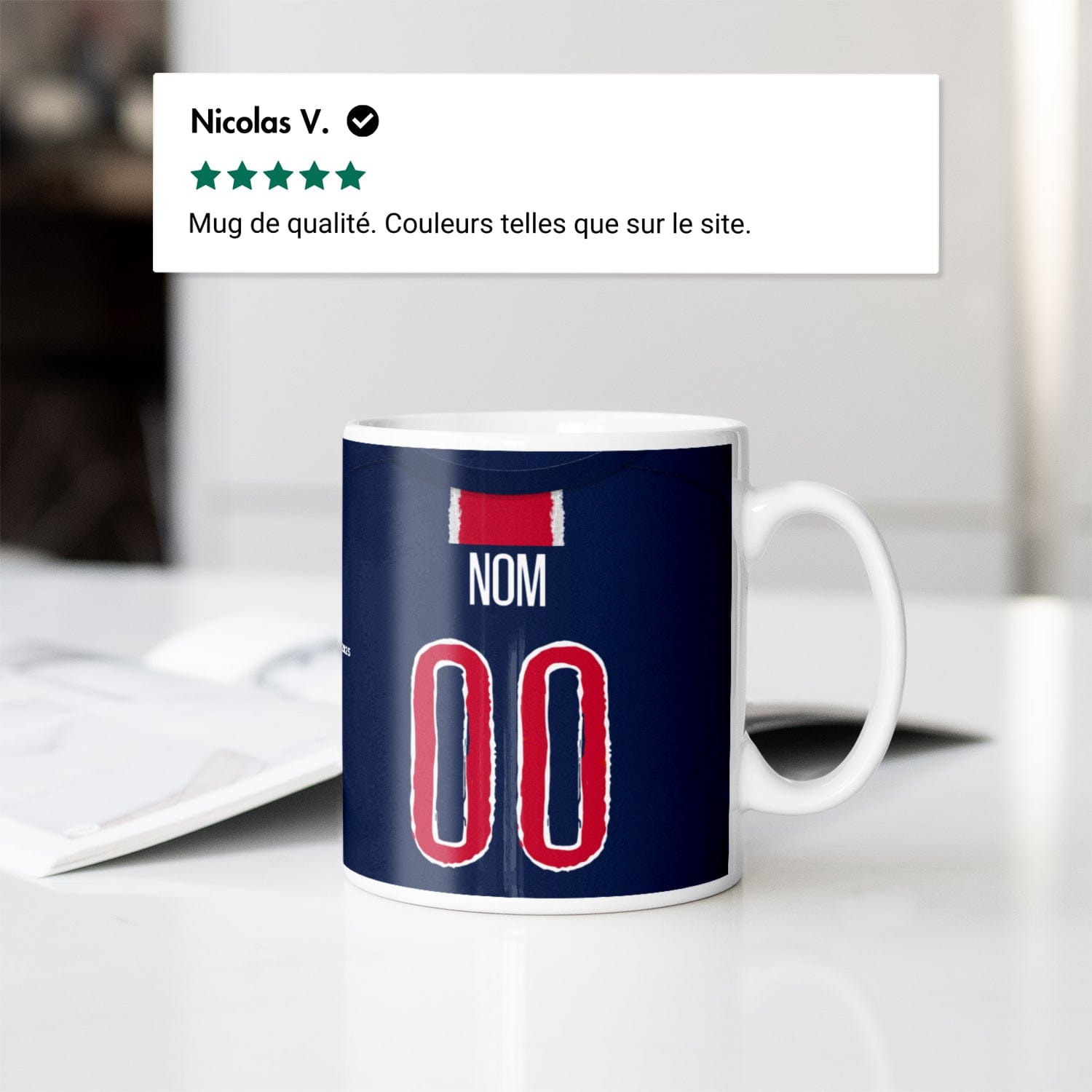 Mug Paris Saint-Germain football personnalisable
