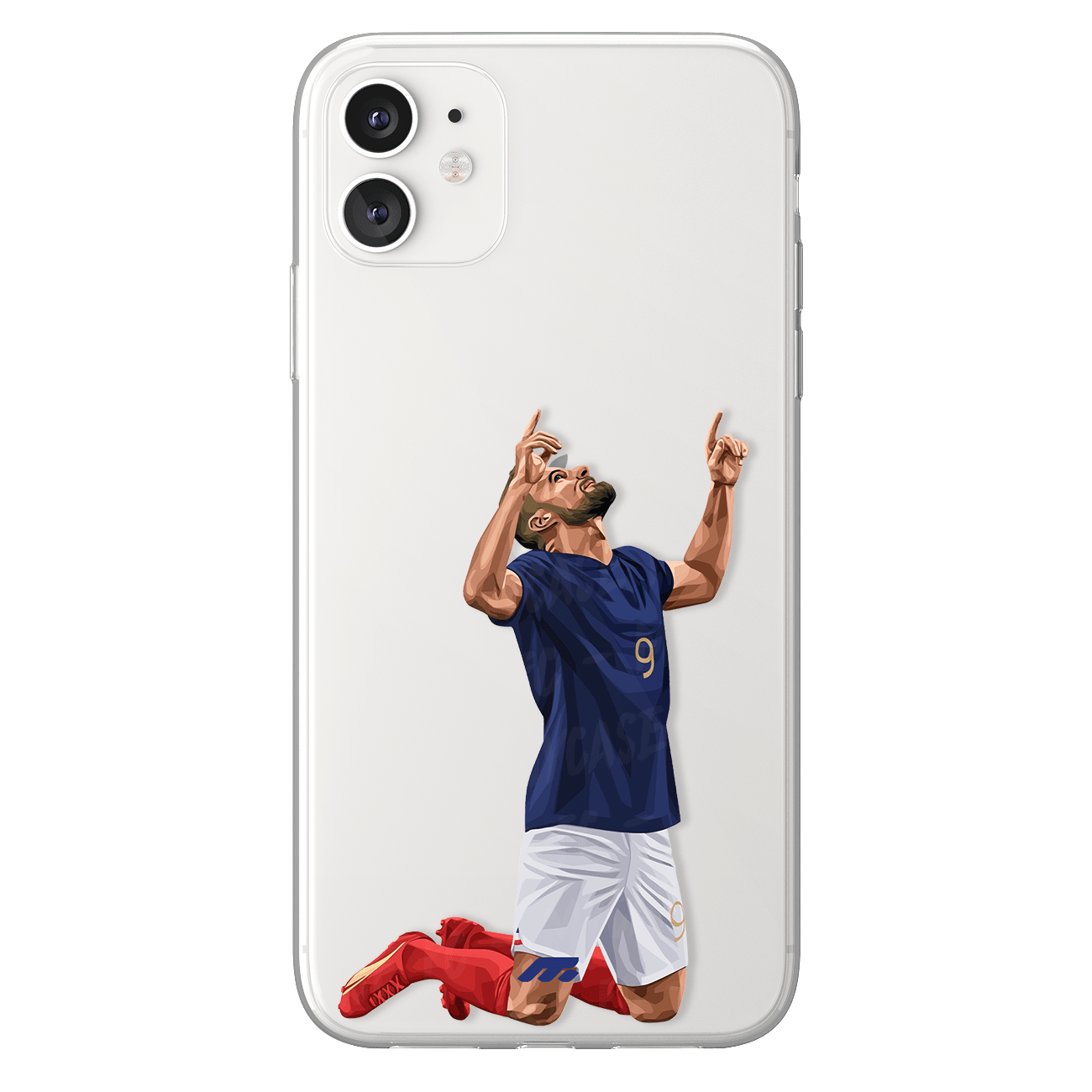 Coque de Olivier Giroud avec Equipe de France, Etui de téléphone de Football