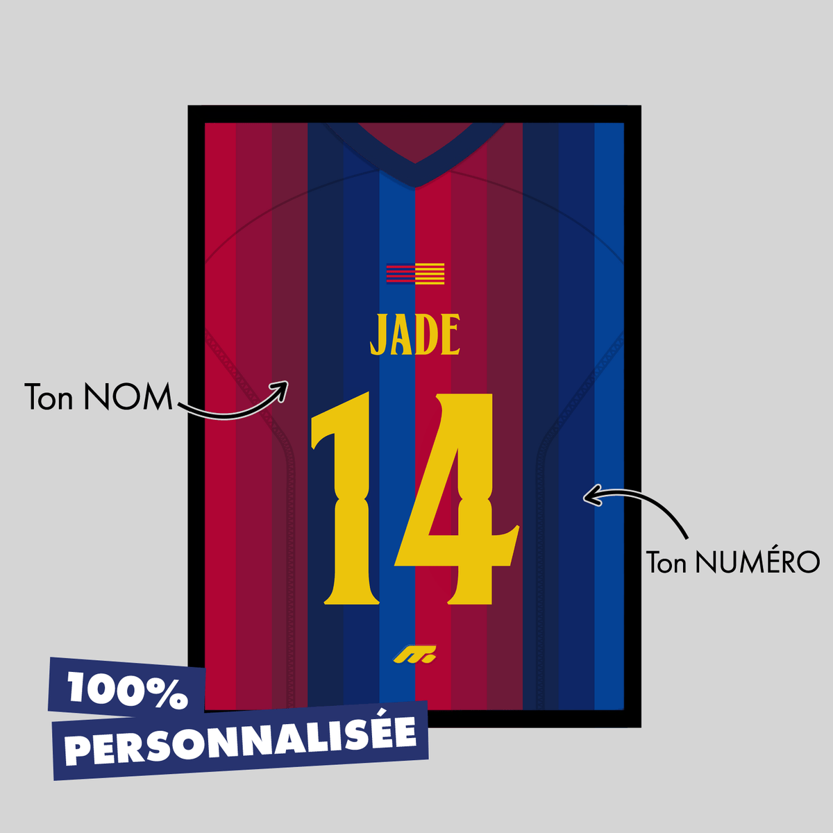 Affiche FC Barcelone football personnalisable à imprimer