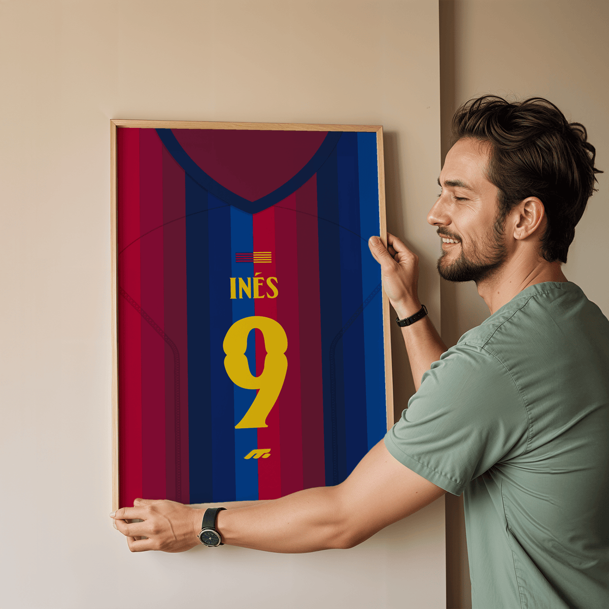 Affiche FC Barcelone football personnalisable à imprimer