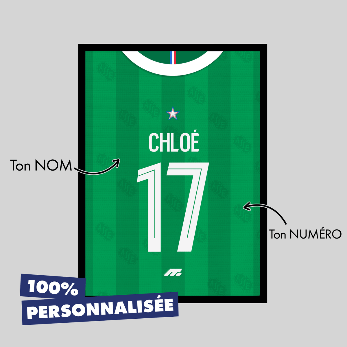 Affiche AS Saint-Etienne football personnalisable à imprimer