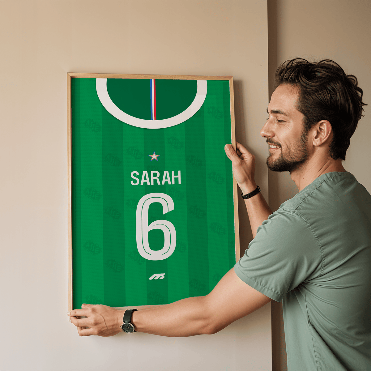 Affiche AS Saint-Etienne football personnalisable à imprimer