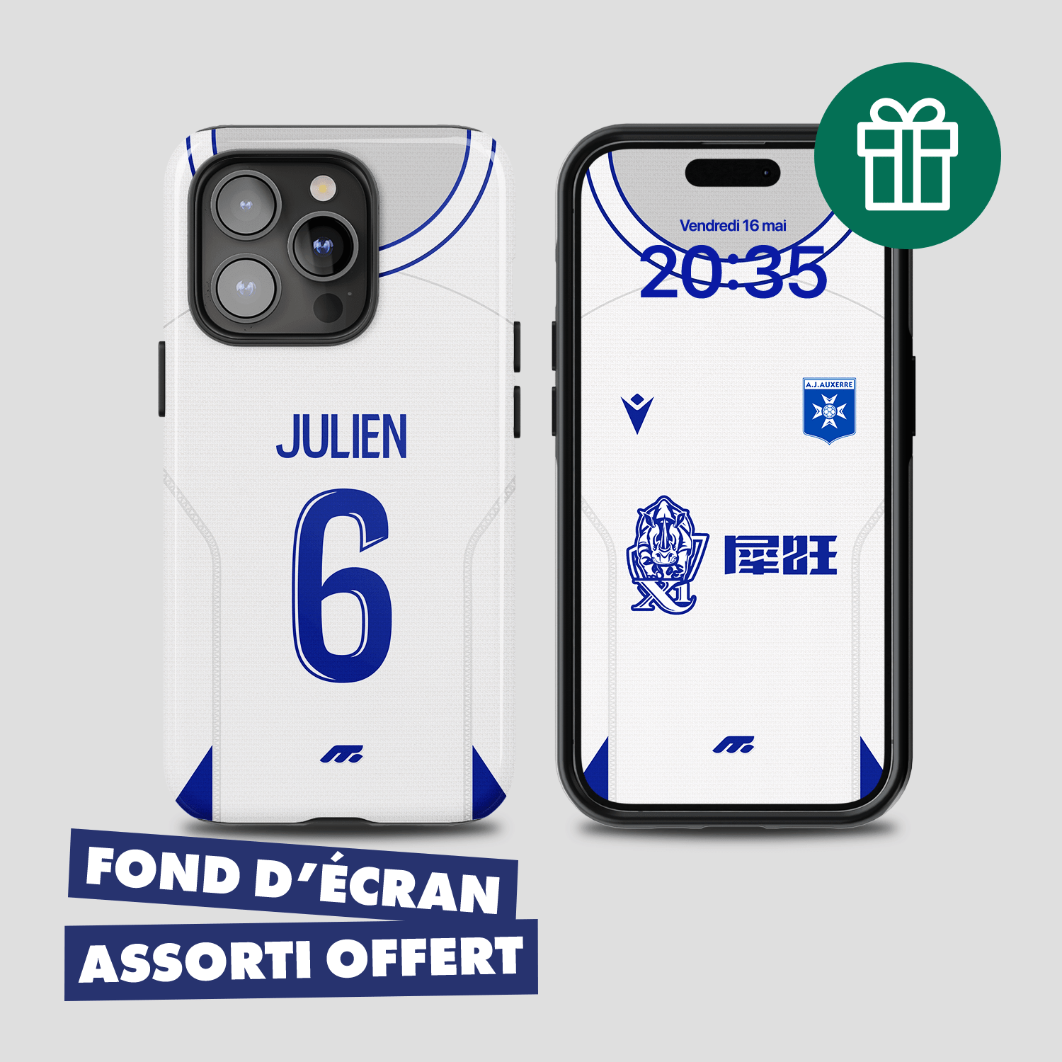 Coque de téléphone AJ Auxerre personnalisable pour téléphone 