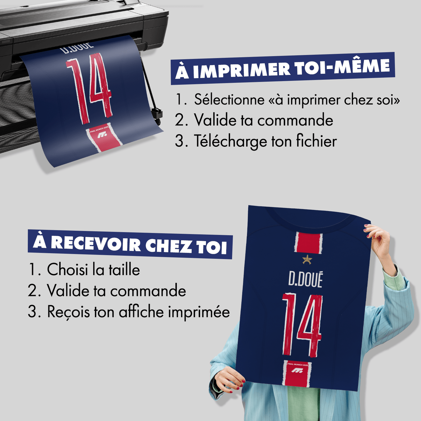 Affiche Paris Saint-Germain football personnalisable à imprimer
