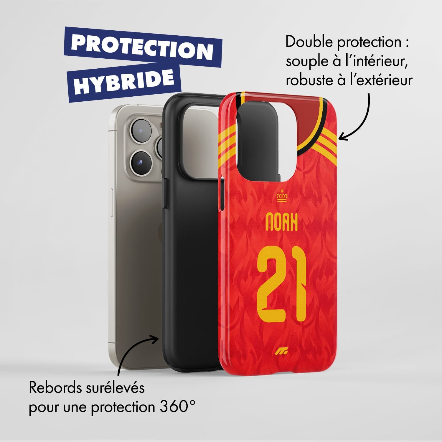 Coque de téléphone Equipe De Belgique personnalisé de football