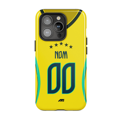 Coque Brésil football personnalisable pour téléphone - iPhone, Samsung, Google, Xiaomi, Oppo
