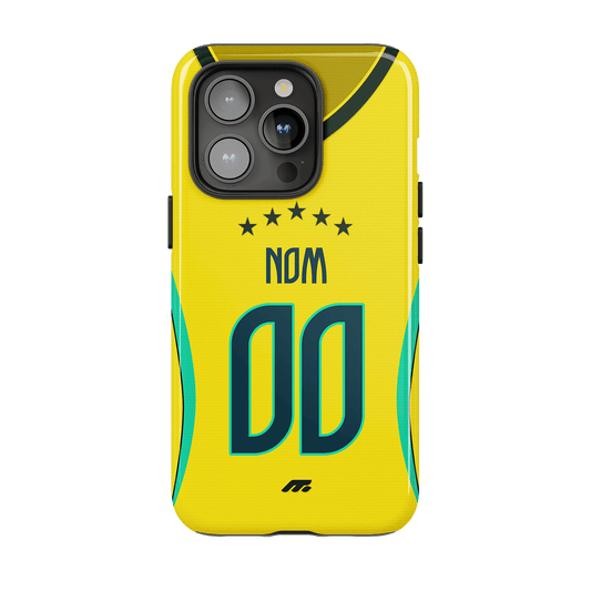 Coque Brésil football personnalisable pour téléphone - iPhone, Samsung, Google, Xiaomi, Oppo