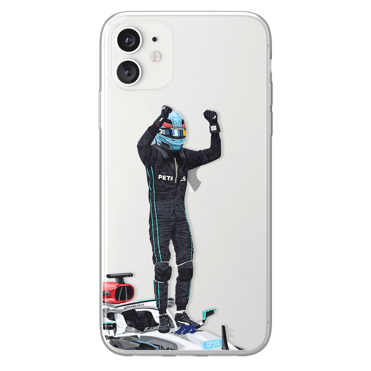 Coque de George Russell avec Mercedes, Etui de téléphone de Formule 1