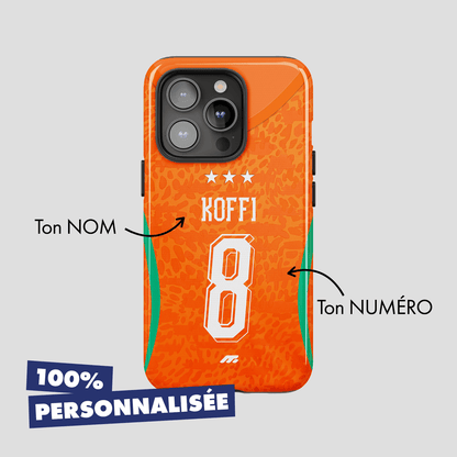 Coque Côte d'Ivoire football personnalisable pour téléphone - iPhone, Samsung, Google, Xiaomi, Oppo