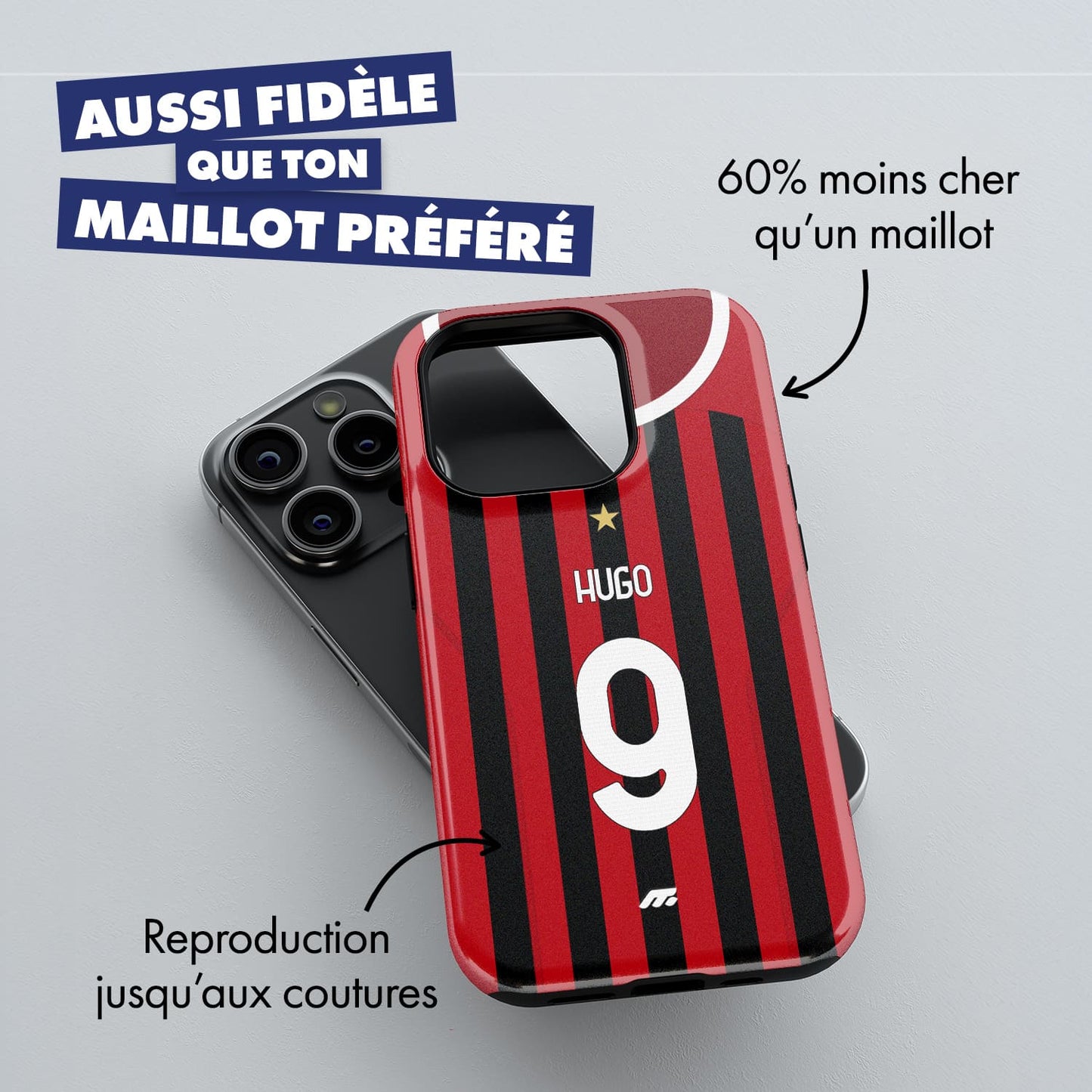 Coque AC Milan football personnalisable pour téléphone 