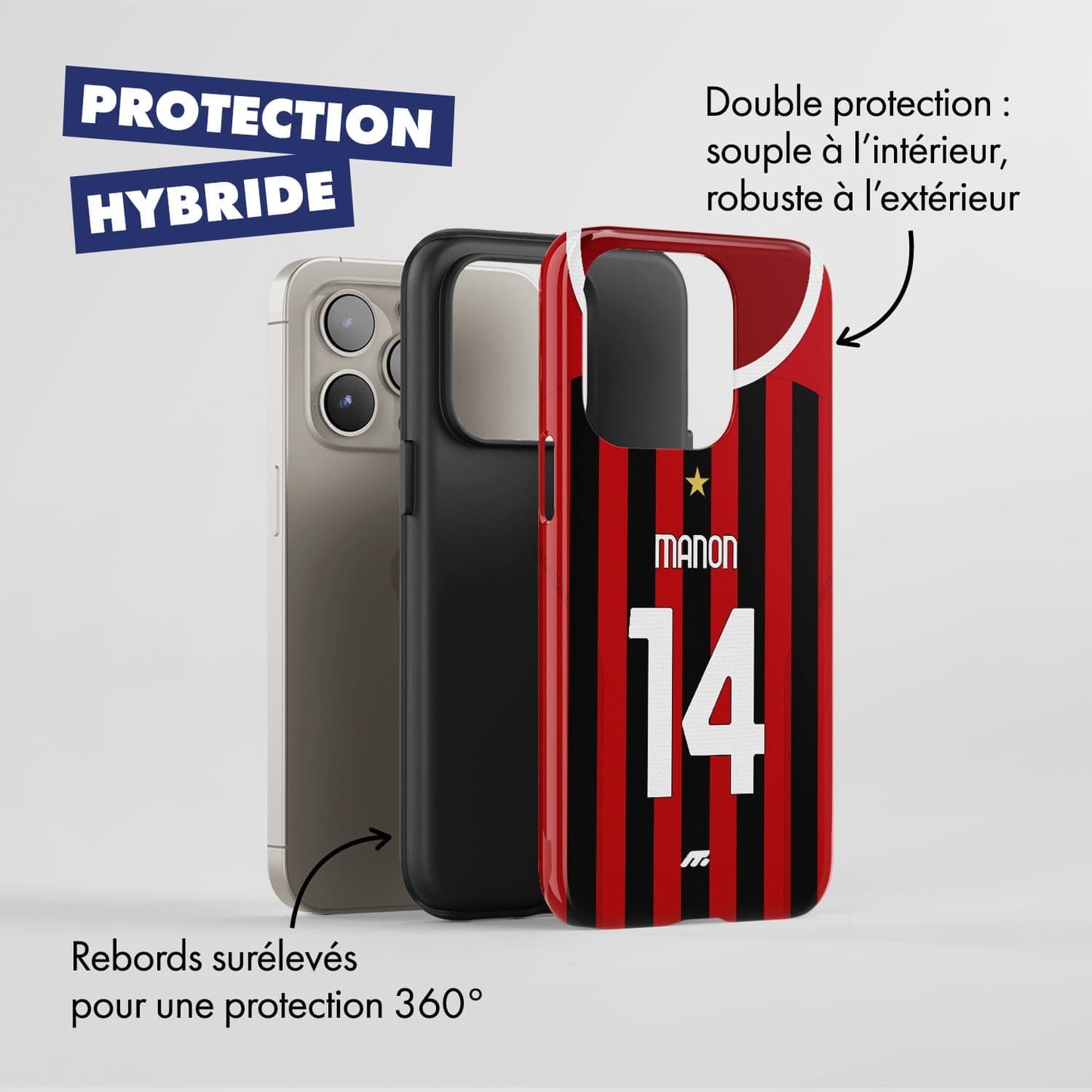 Coque AC Milan football personnalisable pour téléphone 