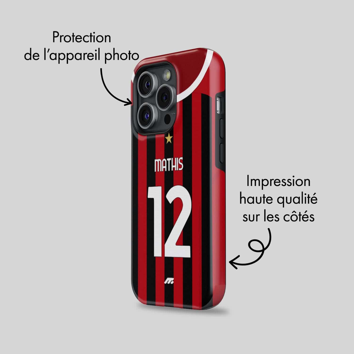 Coque AC Milan football personnalisable pour téléphone 