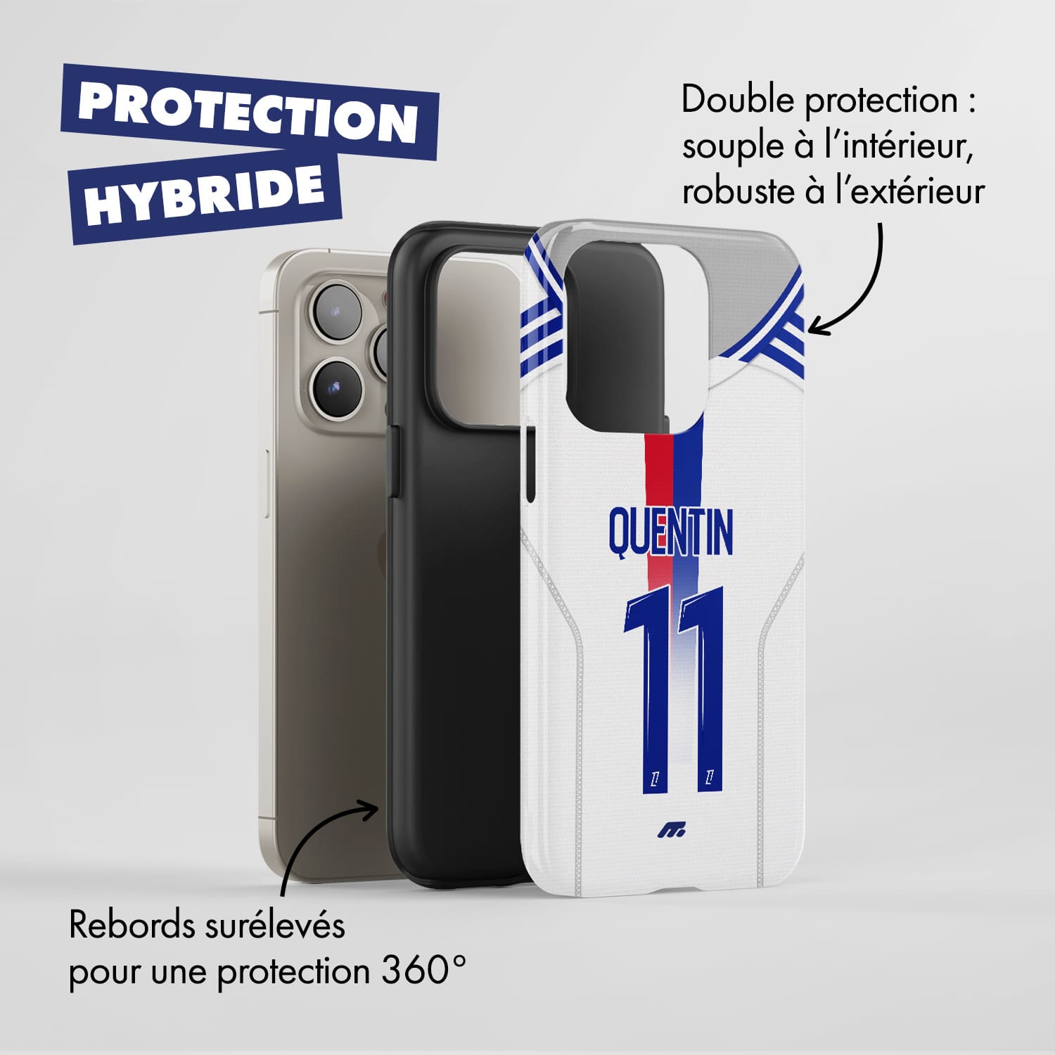 Coque Olympique Lyonnais football personnalisable pour téléphone