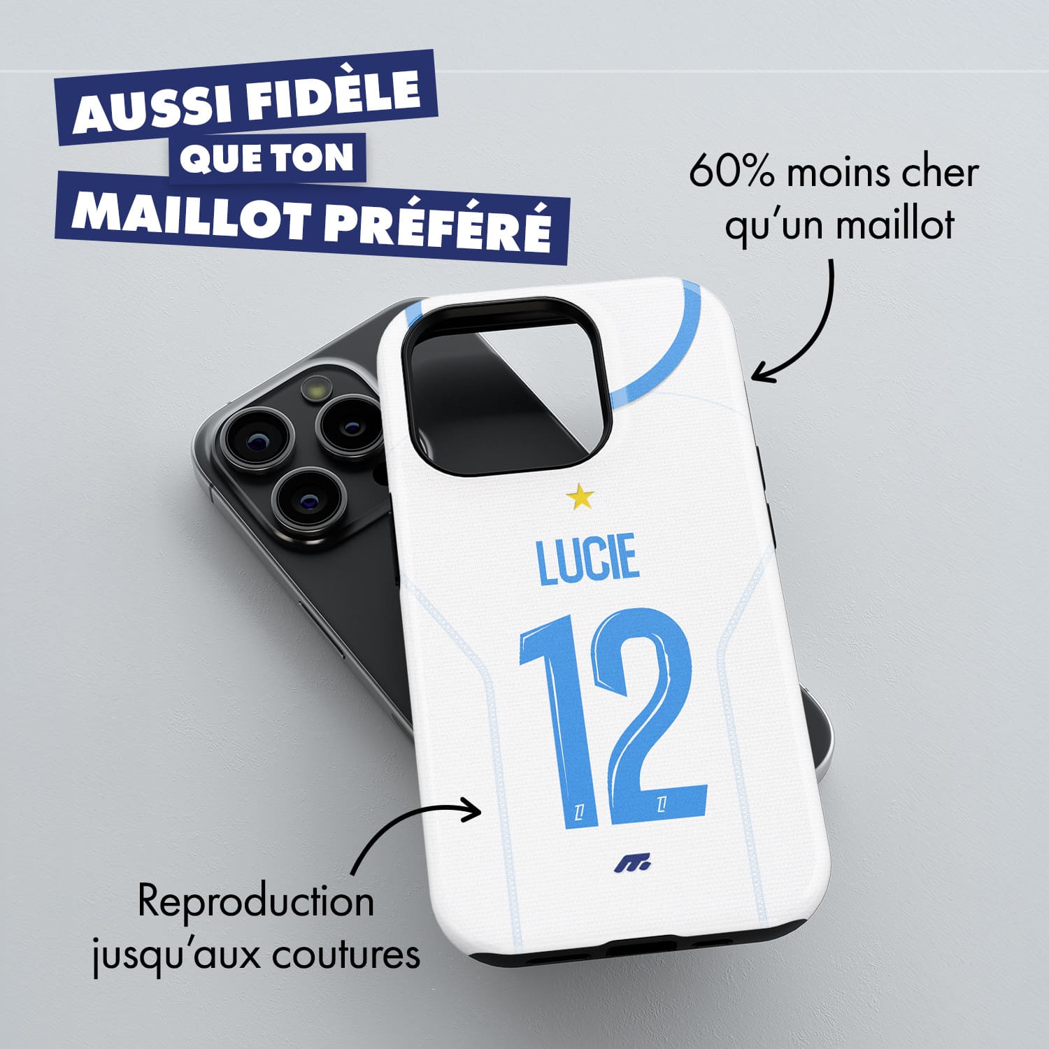 Coque Olympique de Marseille football personnalisable pour téléphone