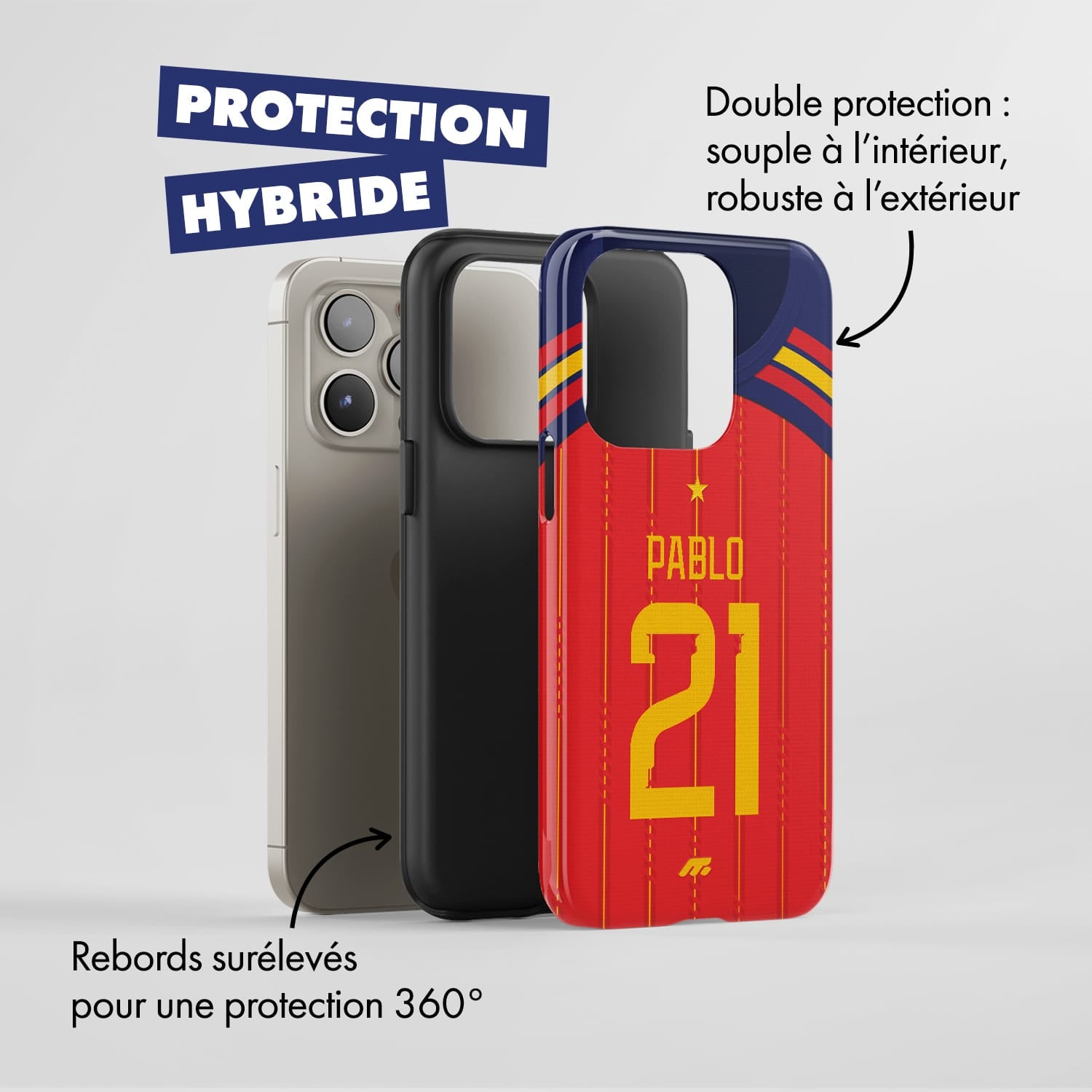 Coque de téléphone Equipe D'Espagne personnalisé de football