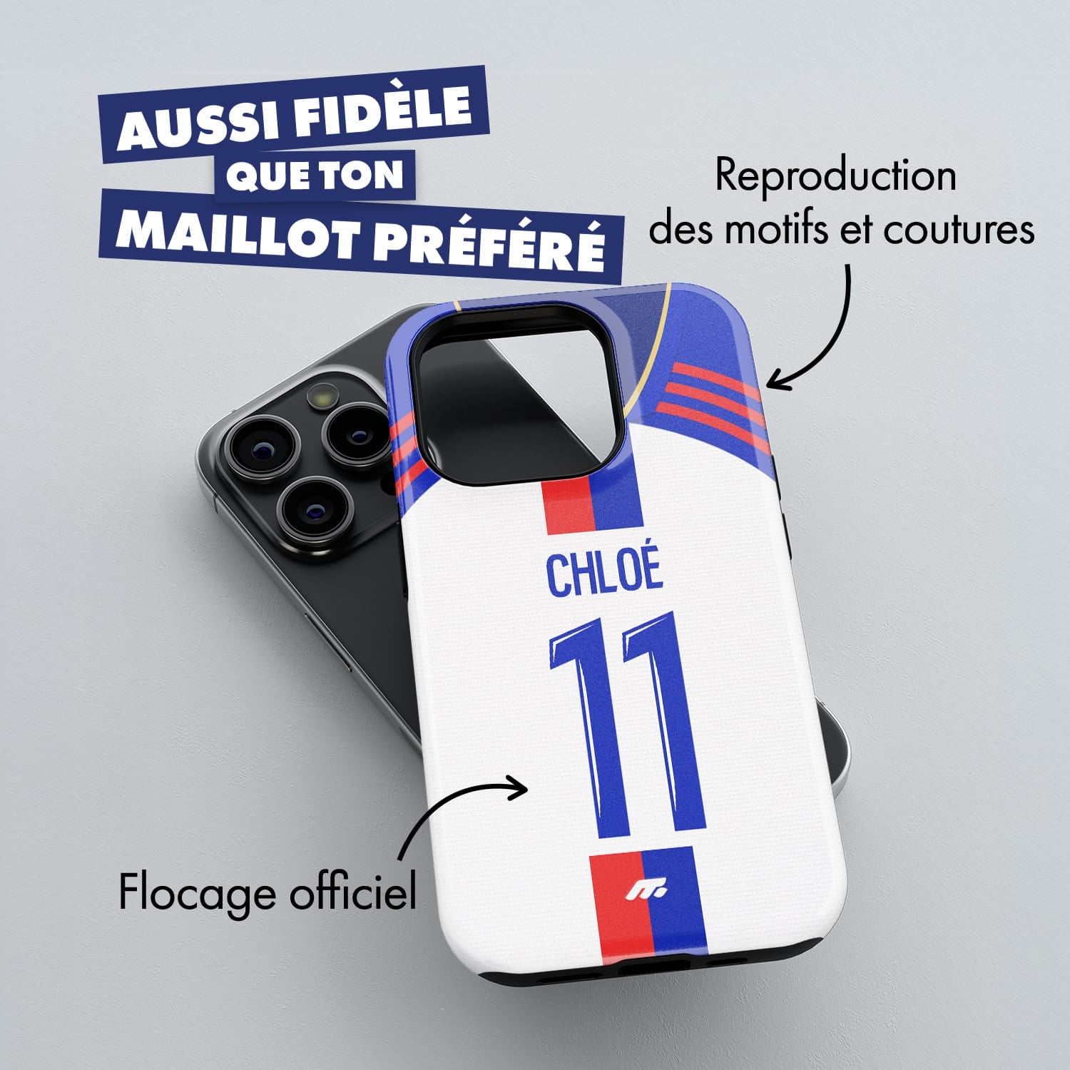 Coque de téléphone Olympique Lyonnais personnalisé de football
