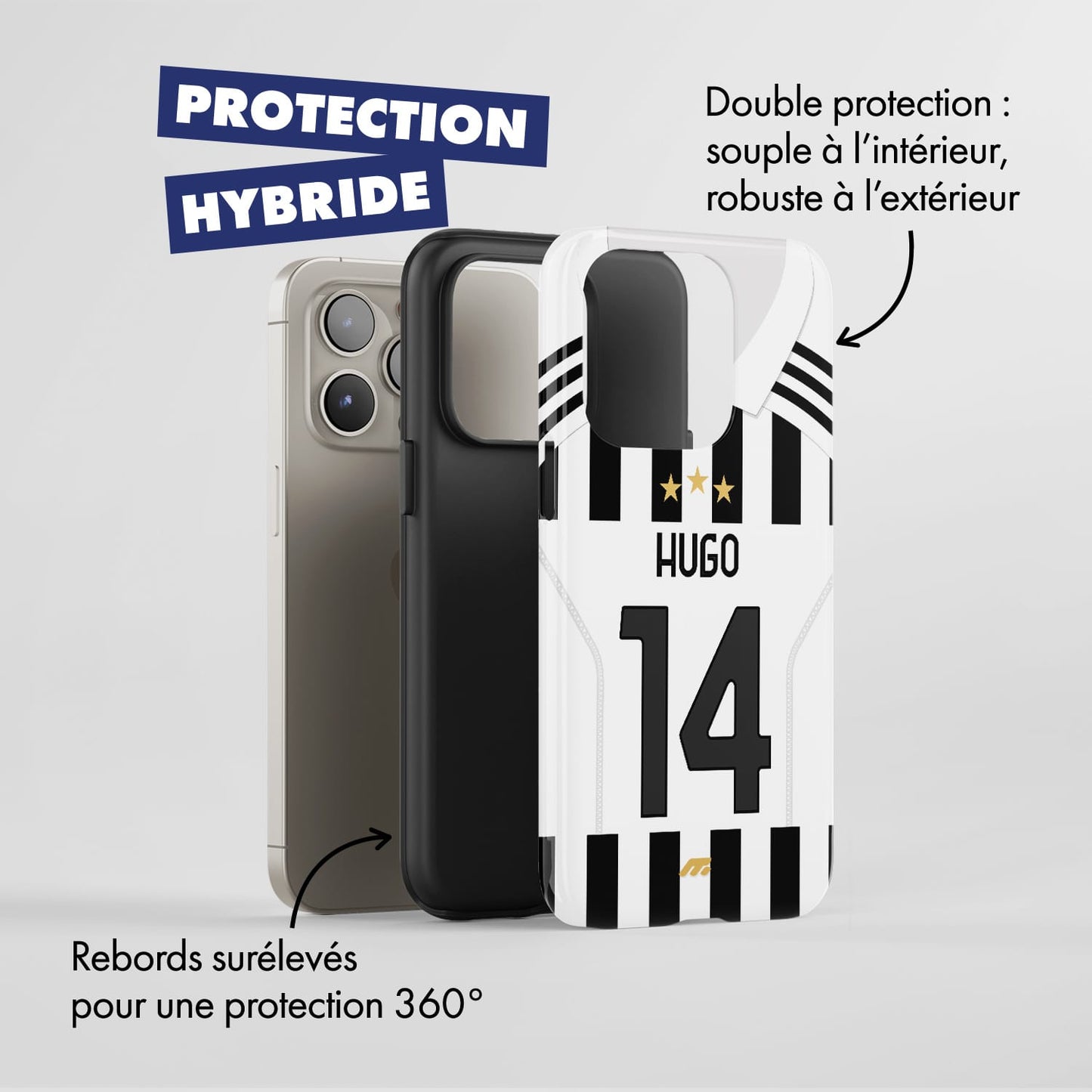 Coque de téléphone Juventus Turin personnalisé de football
