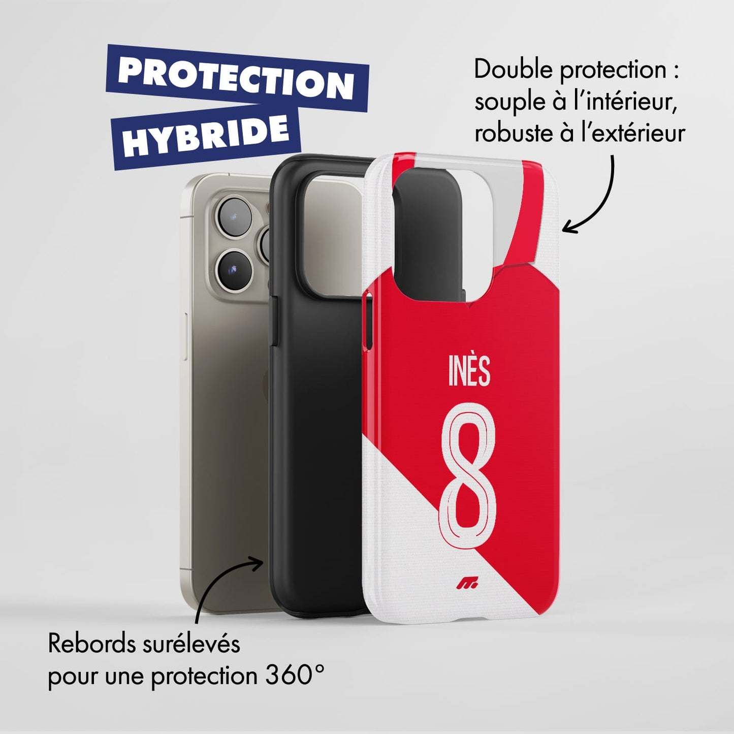 Coque de téléphone As Monaco personnalisé de football
