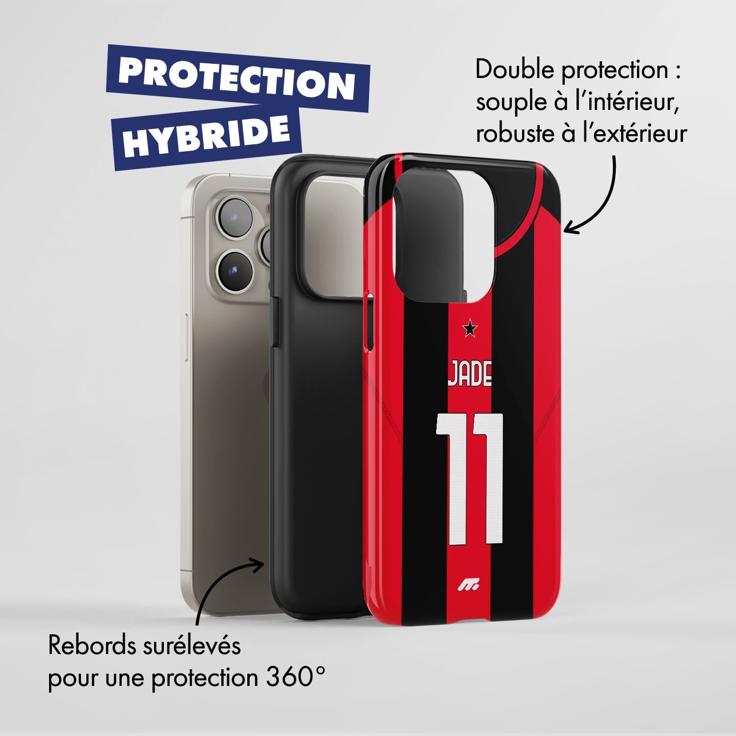 Coque de téléphone Ac Milano personnalisé de football