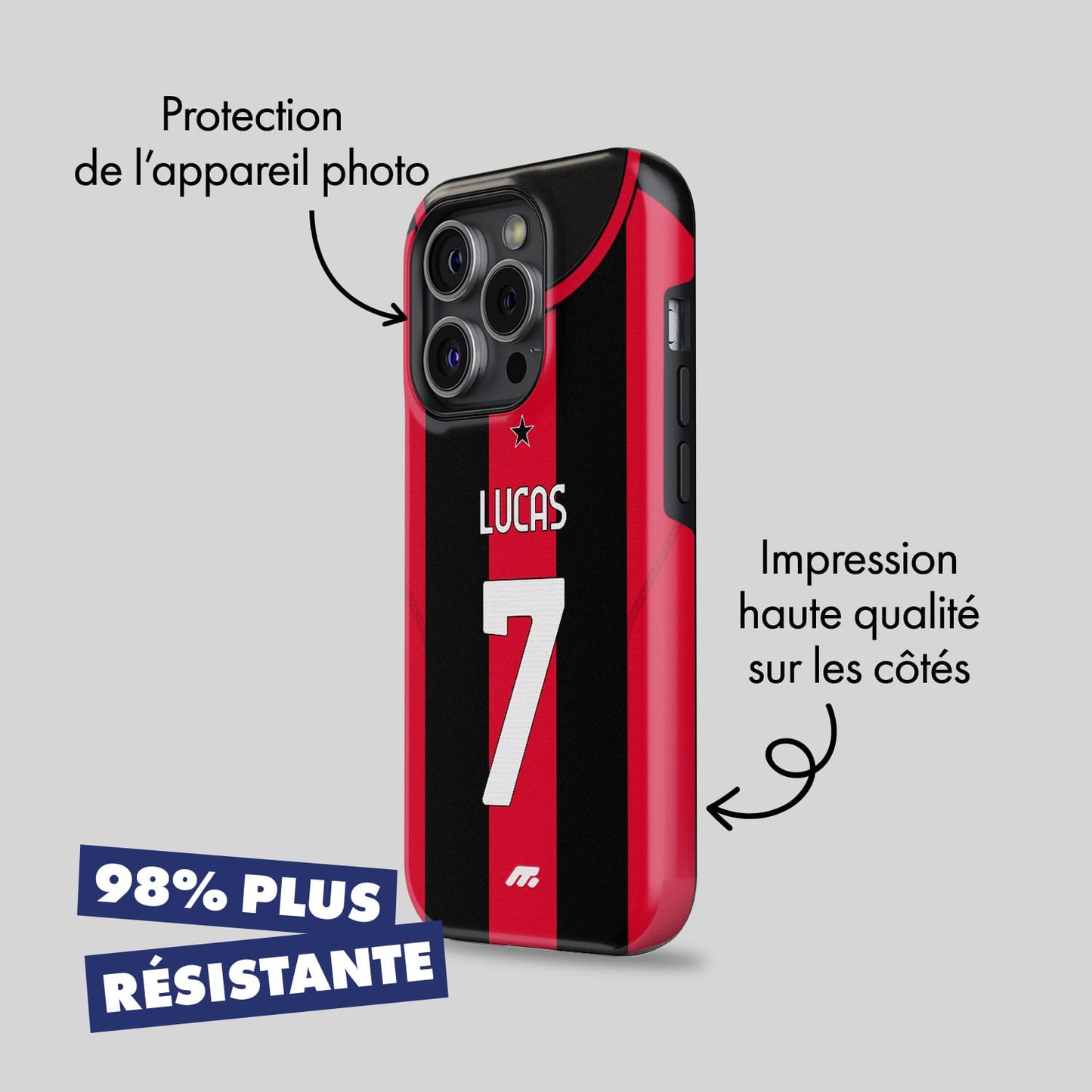 Coque de téléphone Ac Milano personnalisé de football