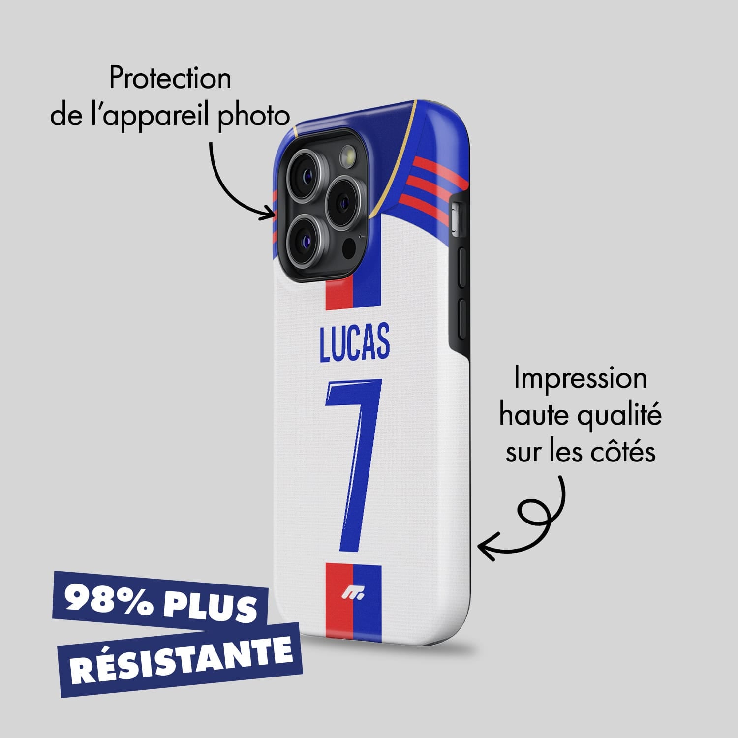 Coque de téléphone Olympique Lyonnais personnalisé de football
