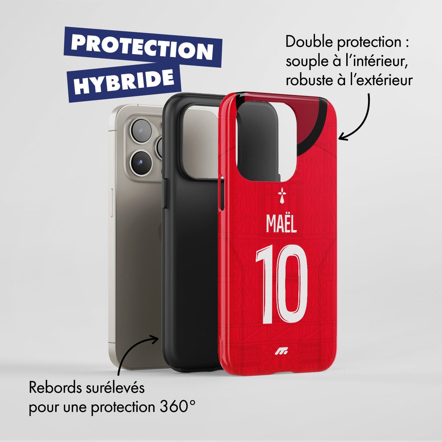 Coque de téléphone Stade Rennais personnalisé de football