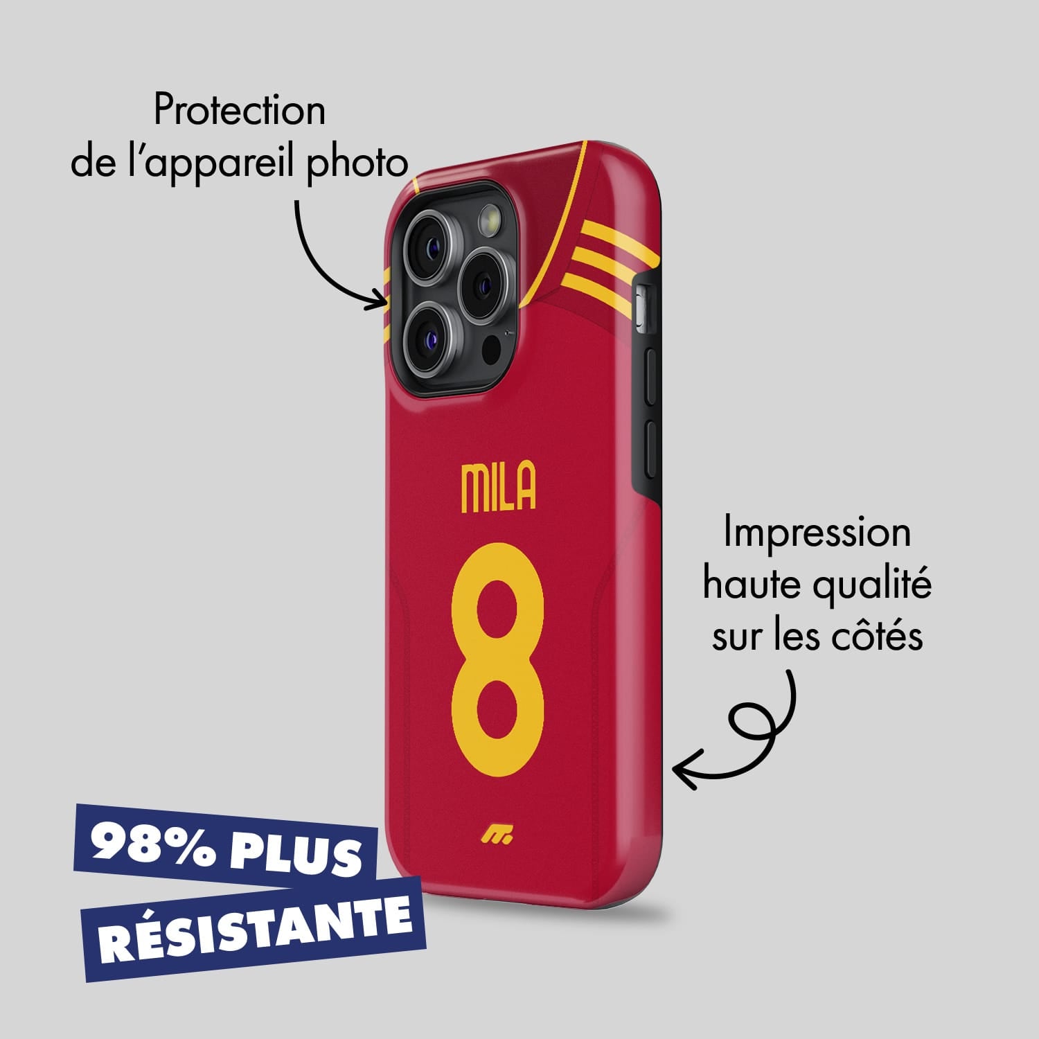 Coque de téléphone As Roma personnalisé de football
