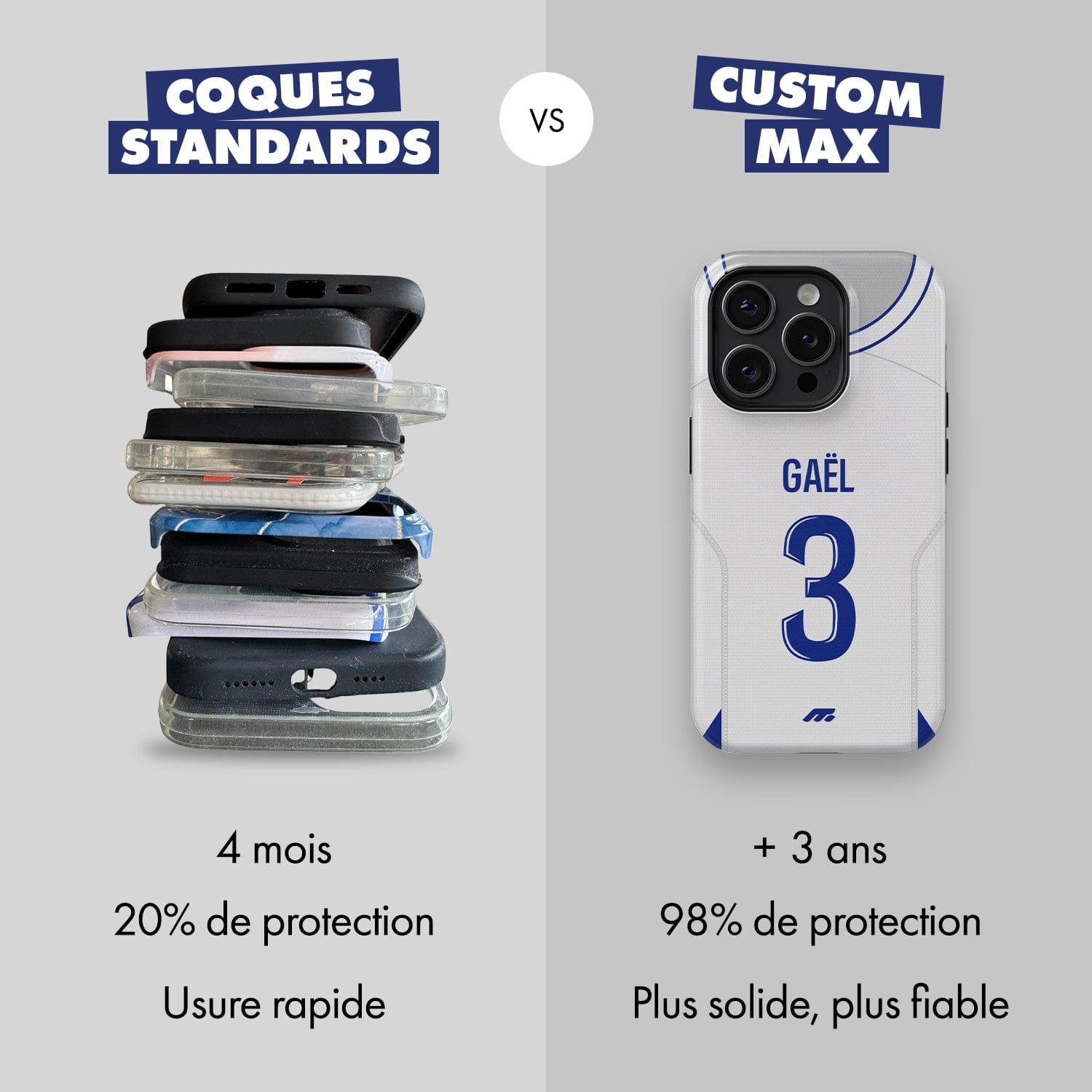 Coque de téléphone AJ Auxerre personnalisable pour téléphone 