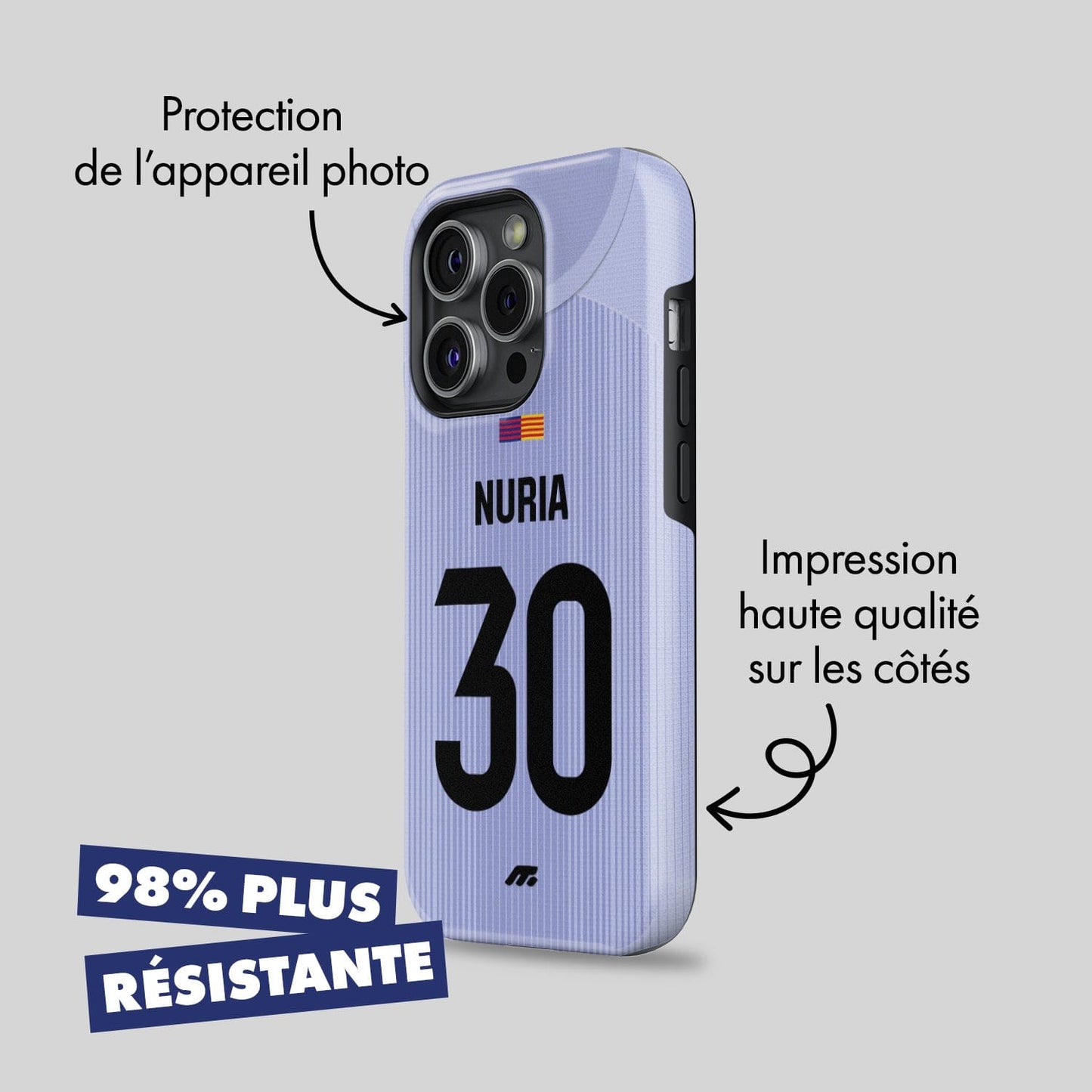 Coque FC Barcelone football personnalisable