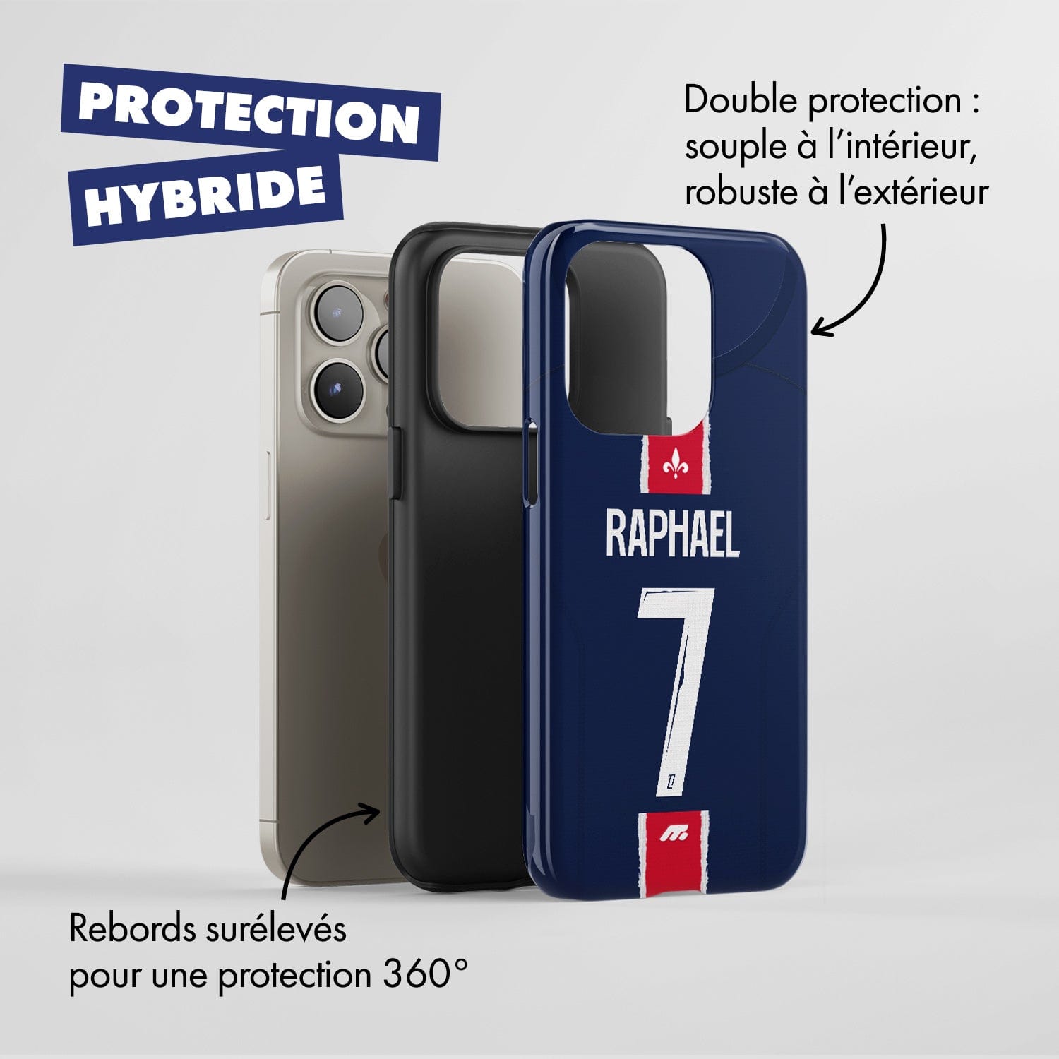 Coque PSG football personnalisable pour téléphone