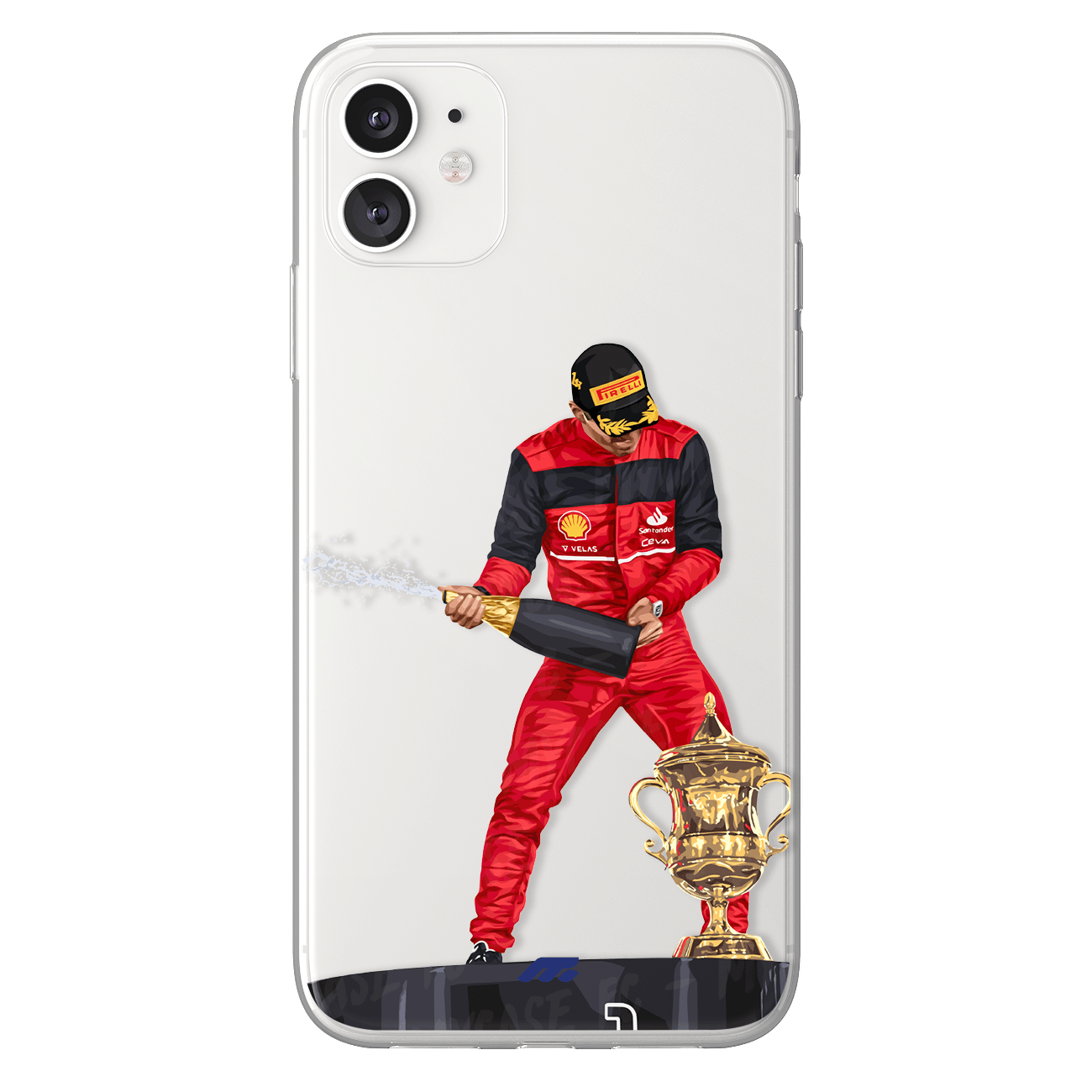 Coque de Charles Leclerc avec Ferrari, Etui de téléphone de Formule 1